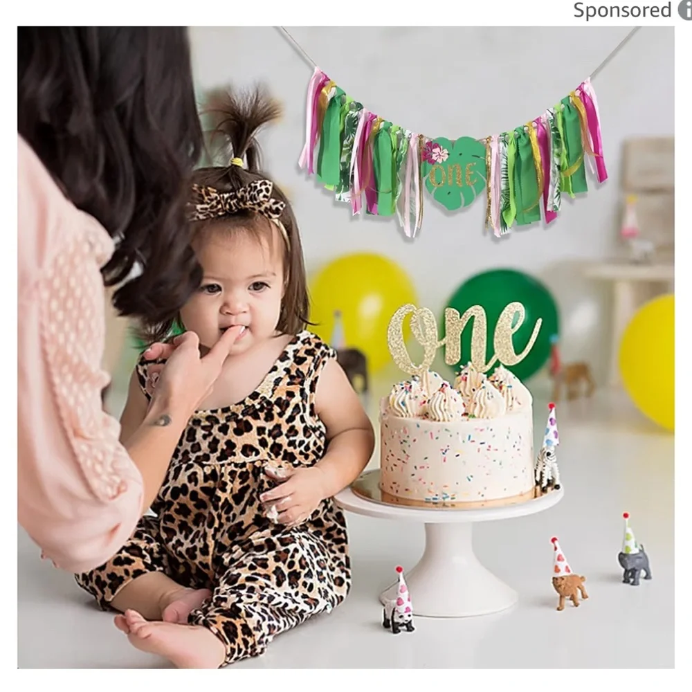 Aloha to One, 1 st. Birthday Luau Theme Highchair Banner